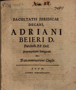 Propempt. inaug. de transnominatione causae