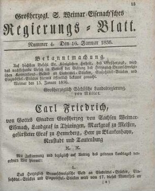 Nr. 4 : 16. Januar 1836