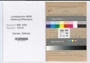 Entnazifizierung Wilhelm Denzer, geb. 31.07.1905 (Assistent)