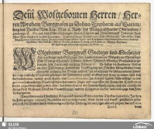 Dem Wolgebornen [Vorrede Demantius, deutsch]