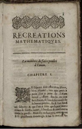 Recreations Mathematiques.