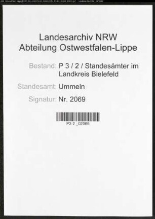 Sterberegister Standesamt Ummeln