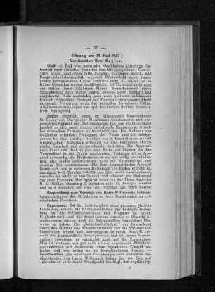Sitzung am 31. Mai 1927