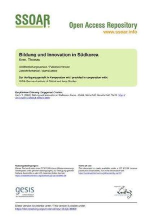Bildung und Innovation in Südkorea
