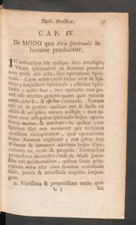 Cap. IV. De Modo quo Vita spiritualis in homine producitur