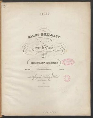 Galop Brillant pour le Piano Oeuv. 598