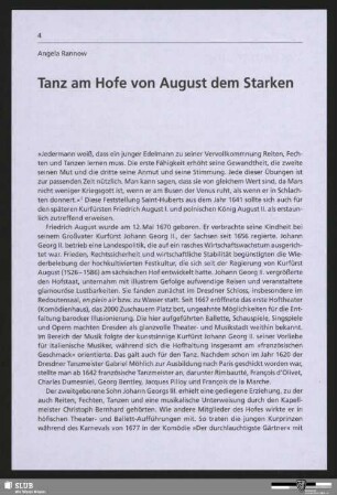 Tanz am Hofe von August dem Starken