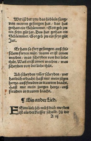 Ein ander Lied. ||