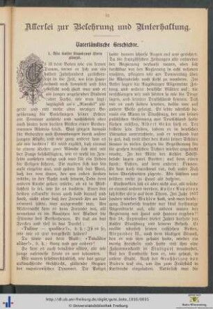 Allerlei zu Belehrung und Unterhaltung.
