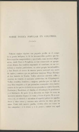 Sobre poesía popular en Colombia - (Conclusión)