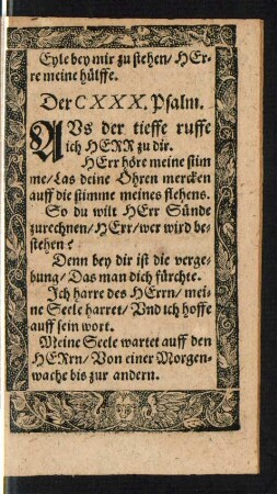 Der CXXX. Psalm.