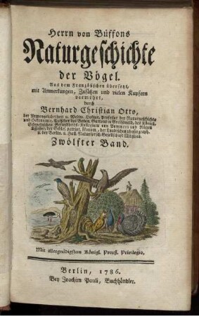 Bd. 12: Herrn von Büffons Naturgeschichte der Vögel. Zwölfter Band