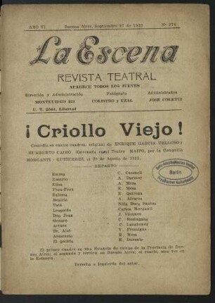 ¡Criollo viejo! : comedia en cuatro cuadros
