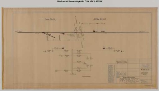 Bahnübergang: Blinklichtanlage an der Kreuzung Siebengebirgsstraße in Niederpleis, km 6,662 der Strecke Hennef - Beuel