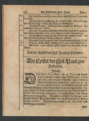 Die Epistel des Heil. Pauli zun Hebreern