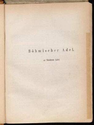 a) Niederer Adel.