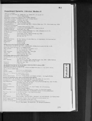 Department Sprache, Literatur, Medien II
