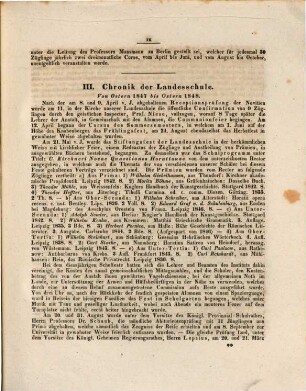 Jahresbericht des Rectors : Einladungsprogramm zu der ... Stiftungsfeier der Königlichen Landesschule Pforta. 1847/48