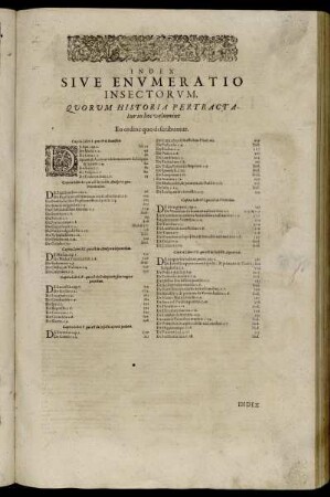 Index Sive Enumeratio Insectorum.