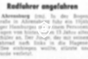 Radfahrer angefahren