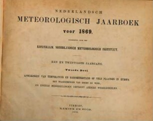 Nederlandsch meteorologisch jaarboek : voor .... 21, [21]. 1869, D. 2