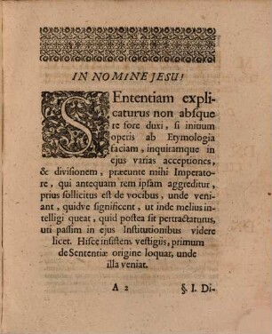 Disputatio Iuridica, De Sententia