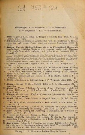 Katalog ... : J. Ricker'sche Buchhandlung in Gießen. [Sp. auch m. versch. Tit.] [Umschlagt.], 21