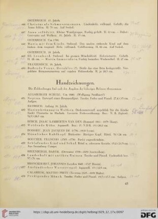 Handzeichnungen (Nr. 451-501)