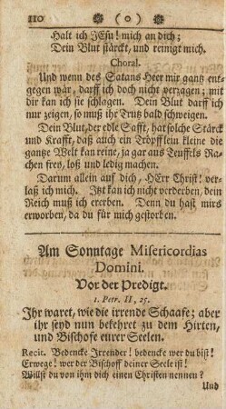 Am Sonntage Misericordias Domini.