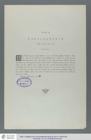 Tafel 6: Tafelaufsatz