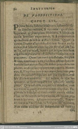 Caput XIX. De Propositione