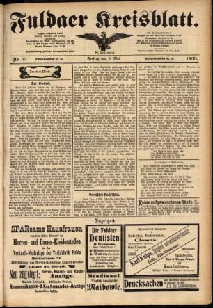 Zweite Ausgabe vom Freitag, den 08. Mai 1903.
