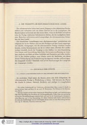 2. Die Vermittler reformatorischer Lehre