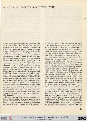 II. Wątek postaci starego testamentu