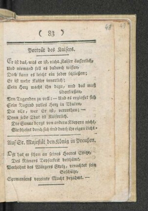 Auf Sr. Majestät den König in Preußen.