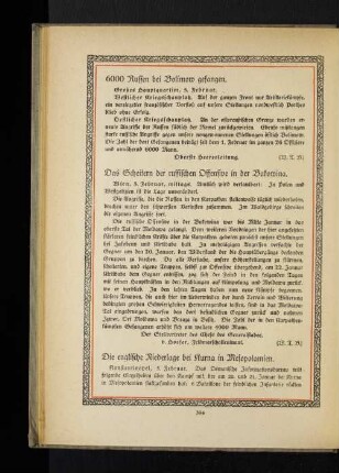 Das Scheitern der russischen Offensive in der Bukowina.