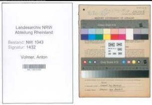 Entnazifizierung Anton Volmer , geb. 28.02.1899 (Angestellter)
