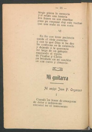 Mi guitarra : Al amigo Juan P. Orgoroso