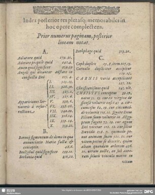 Index posterior res plerasque memorabiles in hoc opere complectens