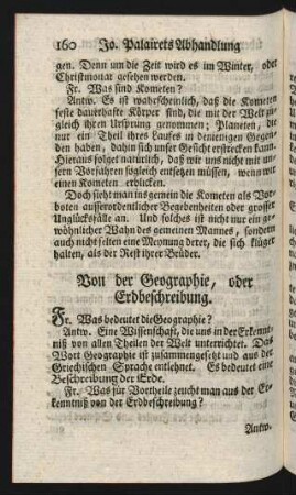 Von der Geographie, oder Erdbeschreibung
