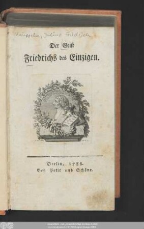 Der Geist Friedrichs des Einzigen