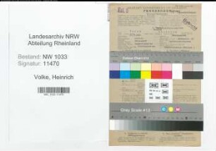 Entnazifizierung Heinrich Volke , geb. 21.07.1892 (Arbeiter)