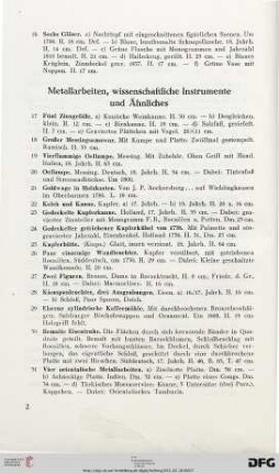 Metallarbeiten, wissenschaftliche Instrumente und Ähnliches (Nr. 17-49)