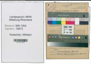 Entnazifizierung Wilhelm Hueschen , geb. 30.11.1904 (Chemotechniker)