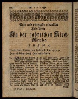 676-690, Drey und vierzigste erbauliche Lob-Rede An der jährlichen Kirch-Weyhe.