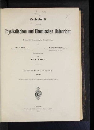 13.1900: Zeitschrift für den physikalischen und chemischen Unterricht
