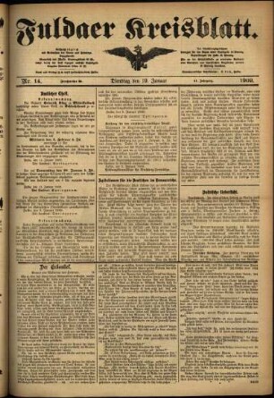 Ausgabe vom Dienstag, den 19. Januar 1909.