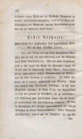 Erster Abschnitt. Uebersicht des Zustandes des ägyptischen Volkes in den ältesten Zeiten.