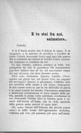 E tu stai fra noi, animatore
