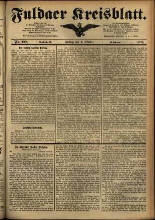 Ausgabe vom Freitag, den 04. Oktober 1907.